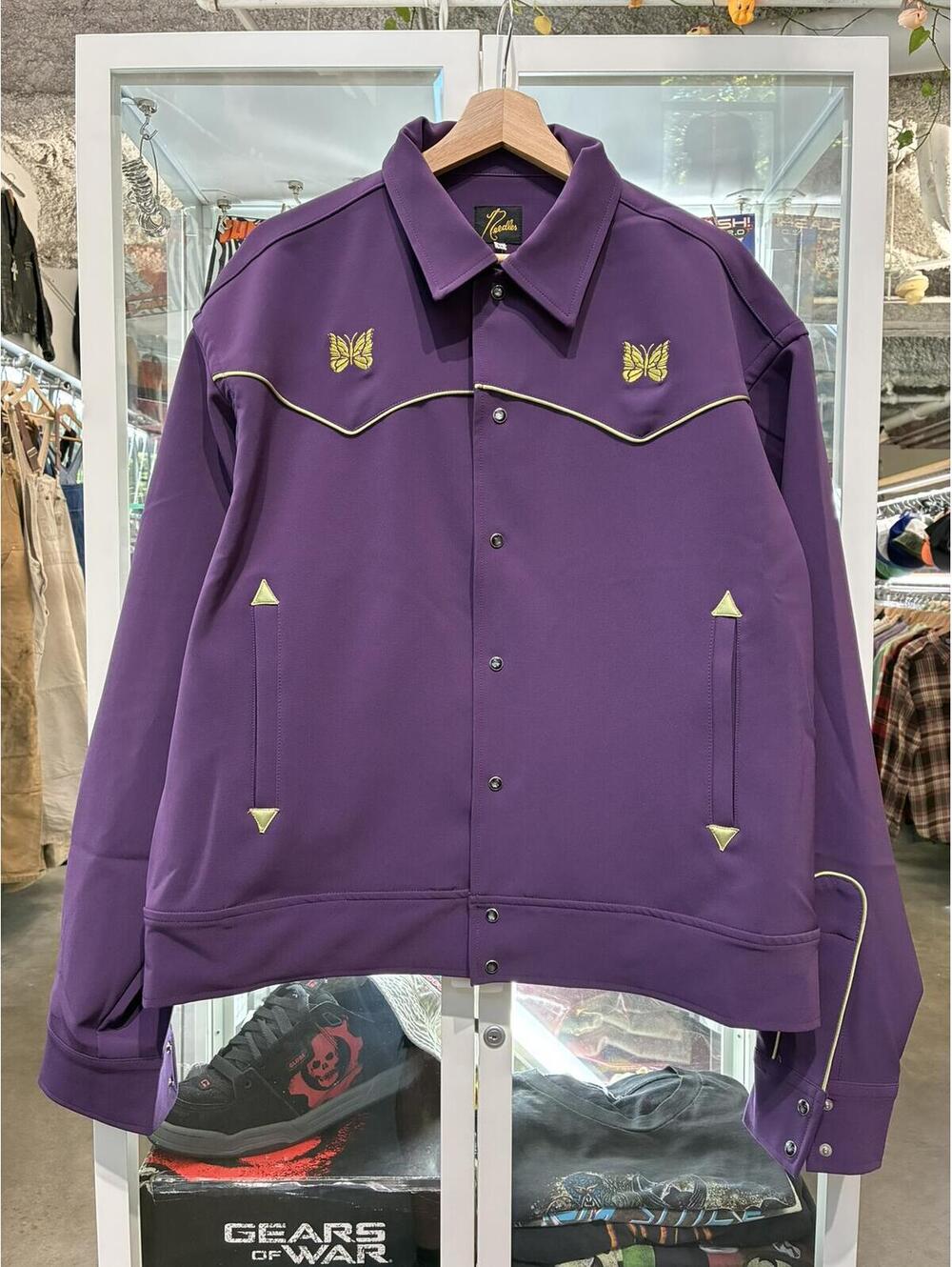 NEEDLES jacket butterfly purple polyester xl 25x27